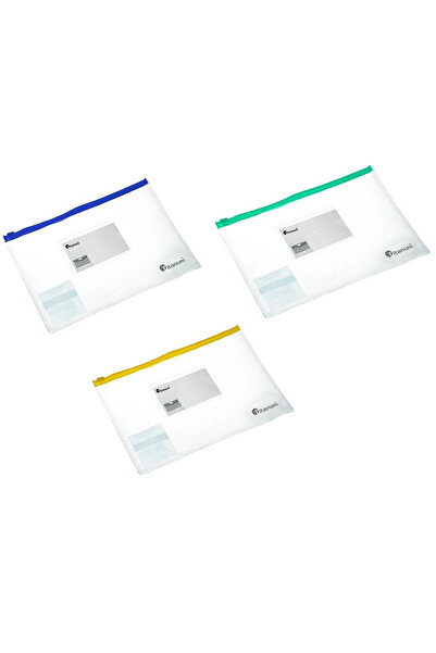 OEM Mapă A4 din titan transparentă, cu închidere cu fermoar, cu buzunar pentr...