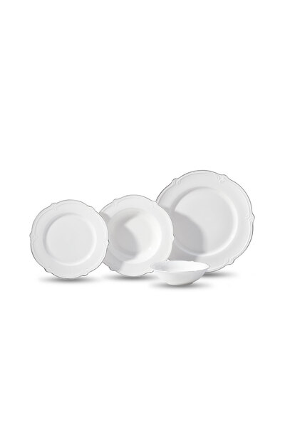 KORKMAZ Lotus Collection 53 Parça Platin Yemek Takımı A9892