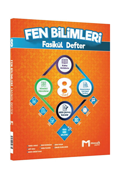 Mozaik Yayınları 8. Sınıf Fen Bilimleri Fasikül Defter Kitap Video Konu Anlat...