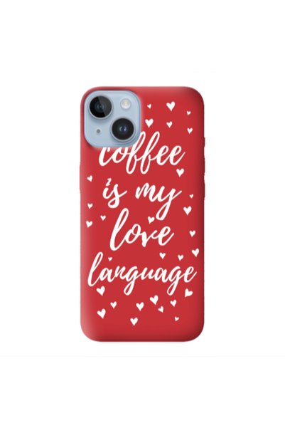 Other Apple iPhone 14 Plus Coffe is my love language Red Colored Silicone TPU...