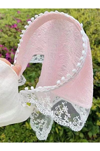 Little Ya Ya Love Pink Muslin Fabric Flower and Chain Guipure Detailed Adult ...