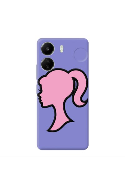 Other Xiaomi Redmi 13C Line girl Purple Colored Silicone TPU Θήκη