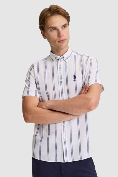 U.S. Polo Assn. Men's Light Navy Blue Short Sleeve Shirt 50322211-Vr059