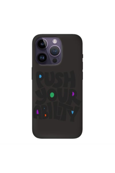 Other Apple iPhone 14 Pro Push Your Ability Black Colored Silicone TPU Θήκη