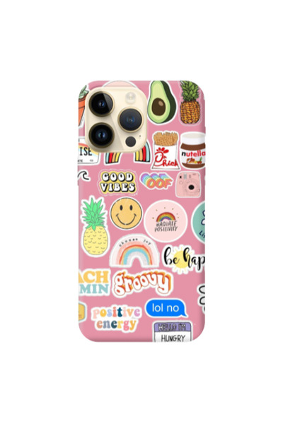 Other Apple iPhone 13 Pro Max Good vibes Pink Colored Silicone TPU Θήκη