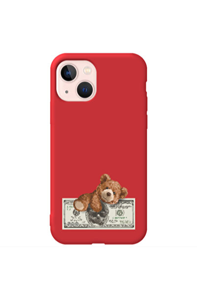 Other Apple iPhone 13 Money Style Red Colored Silicone TPU Θήκη