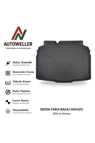 AutoWeller Skoda Fabia 2022 Sonrası Bagaj Havuzu | Alt Bagaj (Sabit zemin)