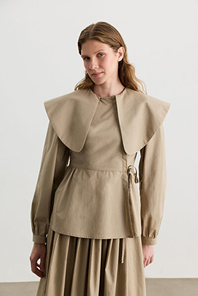 BE BLUE Kum Wide-Collar Shirt