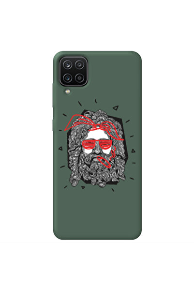 Other Samsung A12 Cool glasses Dark Green Colored Silicone TPU Θήκη