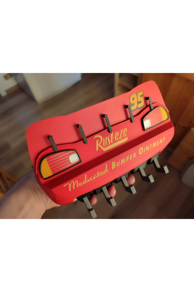 Eva Prints Cuier pentru chei Lightning McQueen Cars Rust-eze, organizator perete, suport chei auto, model decorativ printat 3D, 5 carlige
