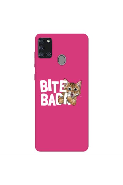 Other Samsung A21S bitte back cat Fuchsia Colored Silicone TPU Θήκη