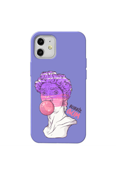 Other Apple iPhone 12 Pin Bubble Purple Colored Silicone TPU Θήκη