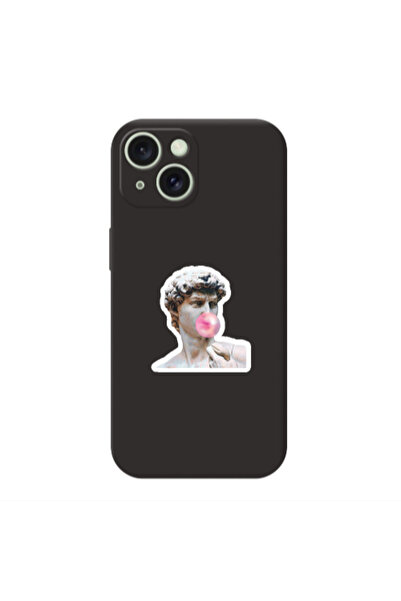 Other Apple iPhone 15 Plus Bubble Black Colored Silicone TPU Θήκη
