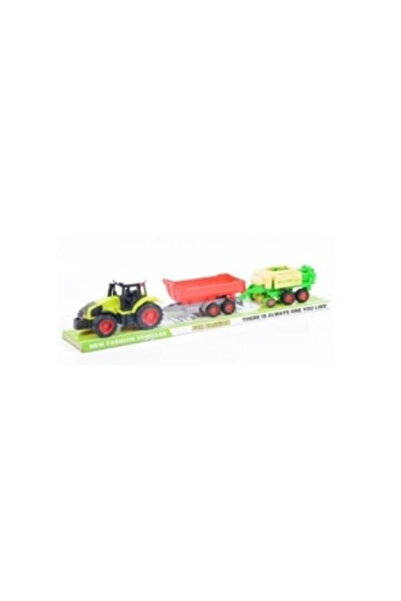 OEM Set jucarie tractor Macyszyn Toys, cu 2 utilaje, din vinil de inalta cali...