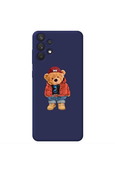 Other Samsung A32 4G Bear in a hat Dark blue Colored Silicone TPU Θήκη