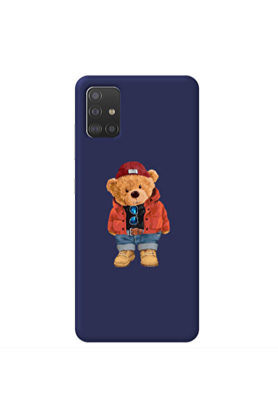 Other Samsung A71 Bear in a hat Dark blue Colored Silicone TPU Θήκη