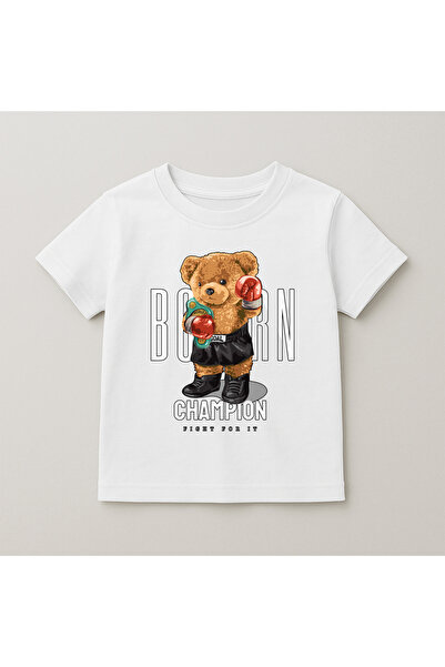 SVART WEAR Teddy Bear Printed Crew Neck Cotton Short Sleeve Kids & Youth T-Shirt