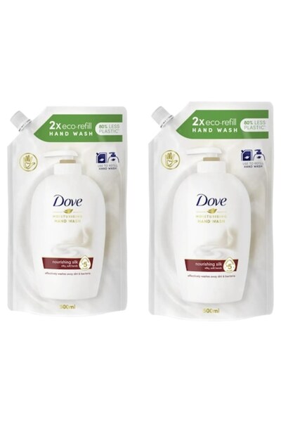 Dove Pachet de 2 x Rezerve de Săpun Lichid Hrănitor Mătase 500ml