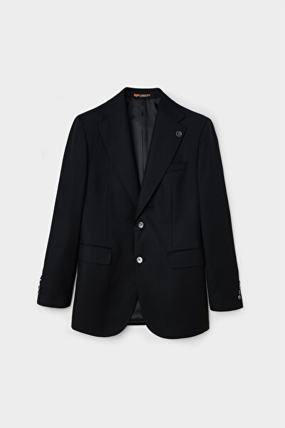 Damat Regular Fit Siyah Armürlü Takim Elbise