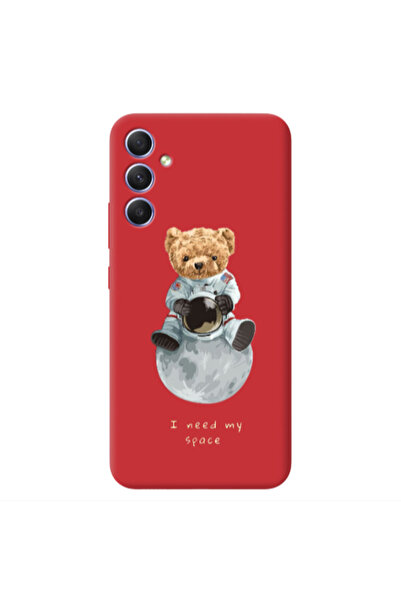 Other Samsung A15 5G Bear in space Red Colored Silicone TPU Θήκη