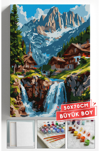 Akihabara Sayılarla Boyama Hobi Seti Çerçeveli Numaralı Tuval Fırça Boya Dahi...