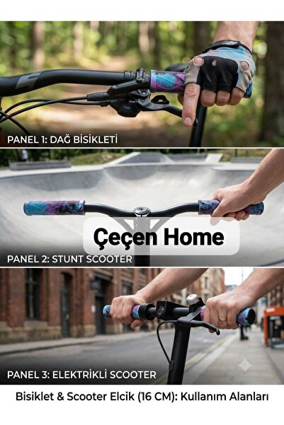 ÇEÇEN HOME (2 Adet) 16 cm Bisiklet Ve Scooter Elcik - Kamuflaj Desenli Yumuşa...