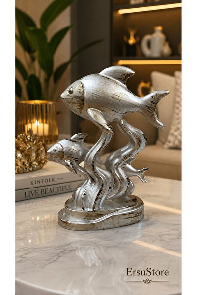 ersu store Modern Tasarım Balık Aile Figürü Obje
