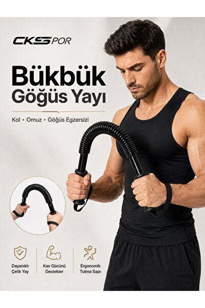 CKSpor 30 kg Bükbük Göğüs Yayı Kol Omuz Göğüs Kas Geliştirici Power Twisterı