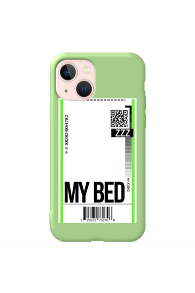 Other Apple iPhone 13 My Bed ZZZ Light Green Colored Silicone TPU Θήκη