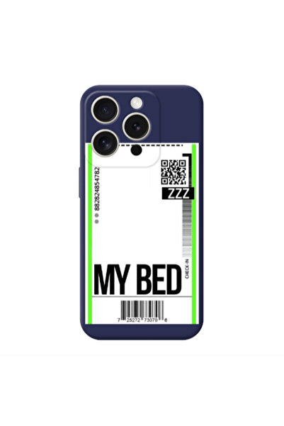 Other Apple iPhone 15 Pro My Bed ZZZ Dark blue Colored Silicone TPU Θήκη