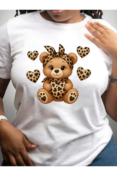 128 Little Bear - Casual Short-Sleeved Round Neck Comfortable Shirt for Sprin...