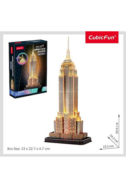 Cubic Fun Έμπιρ Στέιτ Μπίλντινγκ Έκδοση LED Παζλ 3D 37 Κομμάτια Κωδικός: L539H