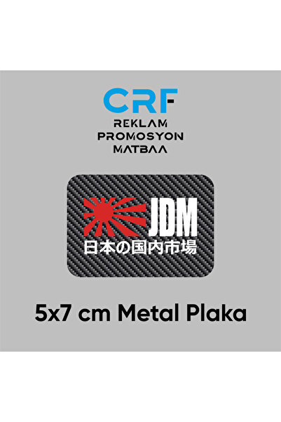 CRF JDM Honda Toyota Nissan Metal Plaka Karbon Fiber Desenli 5x7 cm Arkası Ya...