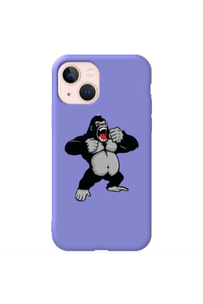 Other Apple iPhone 13 Angry Gorilla2 Purple Colored Silicone TPU Θήκη