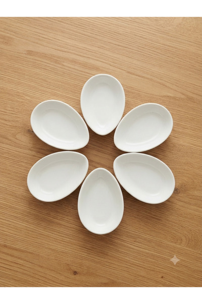 Generic Brand 6-Piece Porcelain Snack Bowl Set - 9 cm Oval Modern Snack and S...
