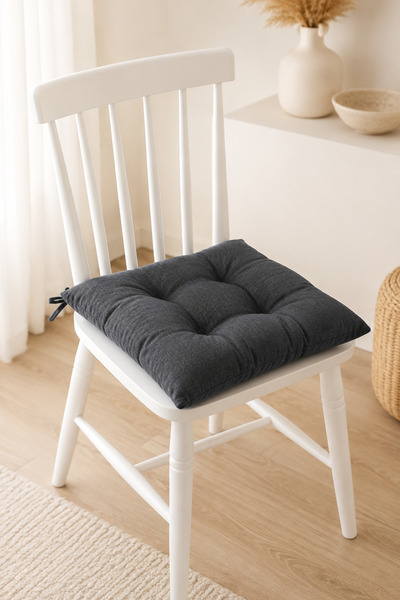 LemonBloom Pofidik 6-Piece Chair Cushion 40X40 cm Anthracite Special Stitched...