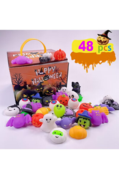 TAPIT 48PCS Halloween Mochi Squishy Toys, Pumpkin Ghost Spider Mini Squishies...