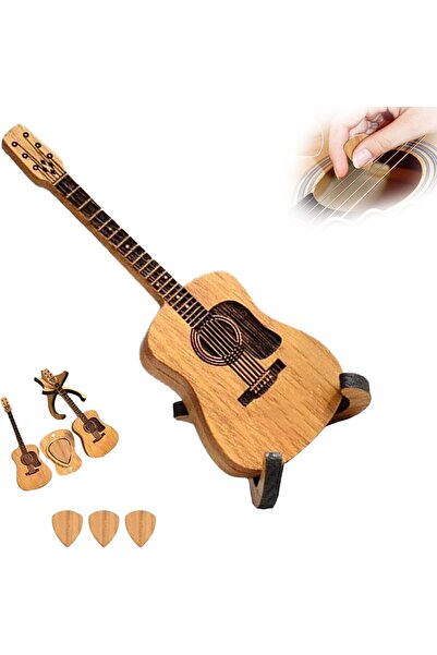 Arabest 1 Set Guitar Pick Holder,2026 Wooden Guitar Pick Box with 3-Piece Gui...