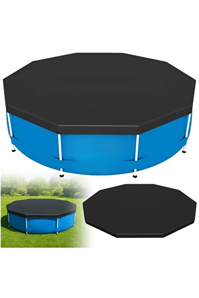 Korbi Prelată rotundă neagră pentru piscină 305x305 cm