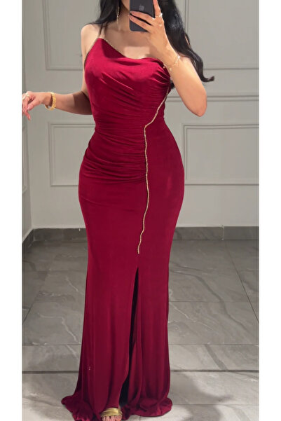 it's Mine Long Evening Dress with Crystal Lines