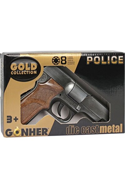 Gonher Pistol de jucarie metalic Pulio, colectia Gold, 8 gloante, 17x12cm