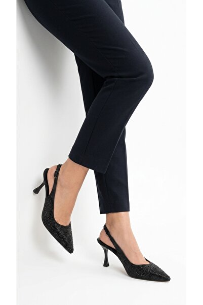 Eysha Razel Women's Stiletto Heeled Shoes Thin Heel Stone Detailed Pointed To...