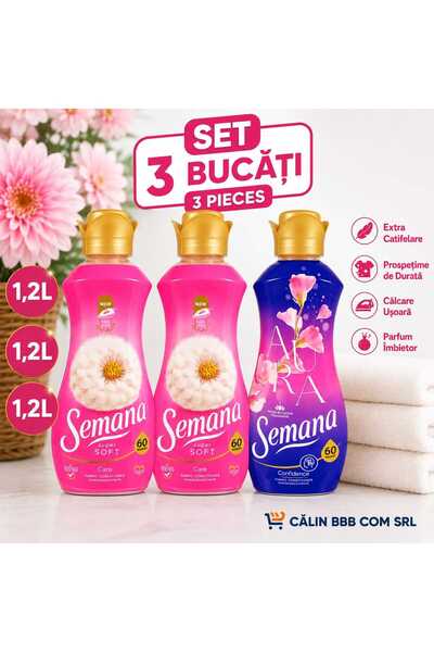 Semana Set 3 x Balsam de Rufe Superconcentrat 1,2 L – 2 x Super Soft Care + 1...