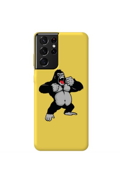 Other Samsung S21 Ultra Angry Gorilla2 Yellow Colored Silicone TPU Θήκη