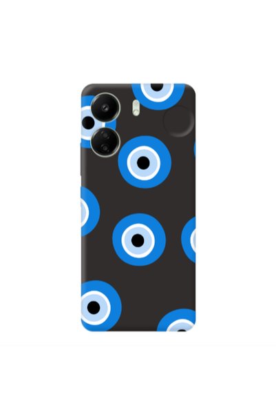 Other Xiaomi Redmi 13C Evil eyes beads Black Colored Silicone TPU Θήκη