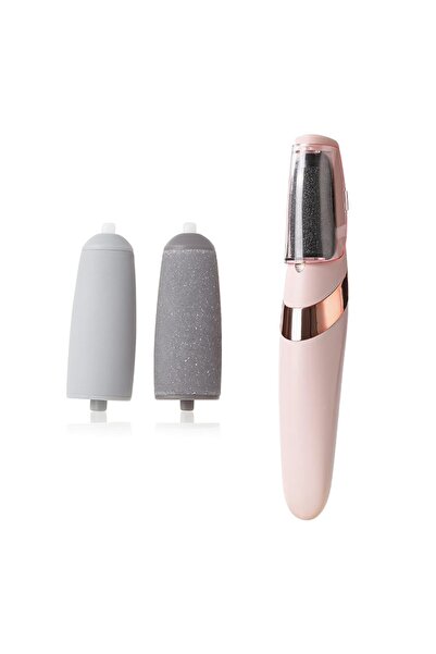YBOSHOP Pila electrica pentru calcaie, 2 capete, LED, 2 viteze, roz pal, rein...