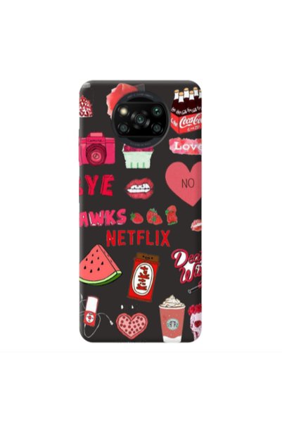 Other Xiaomi Poco X3 /X3 Pro pizza is my valentine Black Colored Silicone TPU...