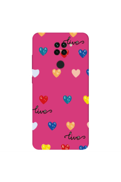 Other Xiaomi Redmi Note 9 Heart Lives Fuchsia Colored Silicone TPU Θήκη