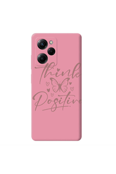 Other Xiaomi Poco X5 Pro Think Positive Pink Colored Silicone TPU Θήκη