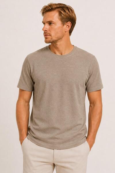 Hawaii Beach Stone Gray Terry Fabric Comfortable Fit Crew Neck Men's T-Shirt/...